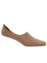 Calcetines invisibles color marrón claro, confeccionados en bambú y spandex. Tienen apertura especial para zapatillas, talón con silicona antideslizante y son talla 40-44.5.