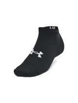 Medias deportivas Under Armour unisex, de corte bajo, color negro con logo blanco.