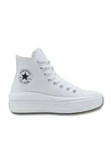 Championes Converse Chuck Taylor All Star Move Hi, de caña alta y color blanco.