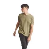 Remera gris de cuello redondo y manga corta.