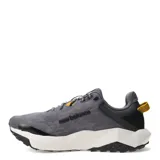 Championes de trail running New Balance, modelo Nitrel, color gris topo con detalles en negro y amarillo.
