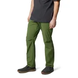 Pantalón de trekking color verde oliva, con corte recto, bolsillos laterales y traseros con cierre, rodillas articuladas y tejido repelente al agua.