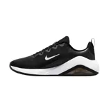 Championes Nike Bella 7 color negro con detalles en blanco, diseñados para entrenamiento, con capellada de malla elástica y transpirable, tecnología Air Zoom en el talón y suela de goma.