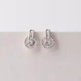 Par de aros de plata 925 con circonias engarzadas.
