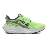 Championes Fila Racer Comet color verde claro y negro, con suela blanca.