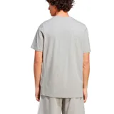 Remera gris de algodón con logo trifolio de Adidas estampado en blanco en el pecho.