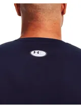 Remera de compresión Under Armour HeatGear de manga larga color azul marino con logo blanco en el pecho.