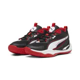 Championes Puma Playmaker 2023, color negro con detalles en rojo y blanco.