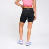 Calza biker negra de lycra con cintura alta con el logo de Umbro en gris.