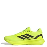 Championes Adidas Run Falcon 5, color verde lima con detalles en negro, ideales para running.