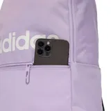Mochila Adidas Classic Daily color lila con logo Adidas en blanco.