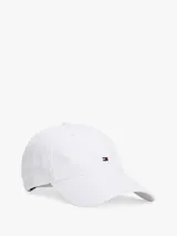 Gorra de béisbol blanca de algodón con logo de Tommy Hilfiger bordado en el frente.
