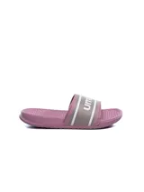 Ojotas marca Umbro color lila con logo en la tira.