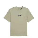 Remera verde de corte holgado con logo Puma estampado en el pecho.