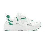 Zapatillas Skechers Bobs Sport Bamina, color blanco con detalles en verde. Cuentan con plantilla Memory Foam y suela de goma flexible.