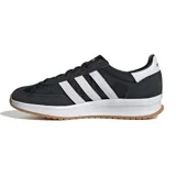 Championes Adidas Run 70s 2.0, color negro con detalles en blanco y suela marrón.