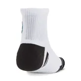Medias deportivas Under Armour HeatGear de corte tobillero, color negro con detalles en gris y logo de la marca en el tobillo.