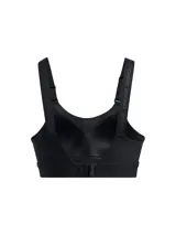 Sostén deportivo Under Armour Infinity High, color negro, de alto impacto, con tecnología de soporte que se sincroniza con los movimientos y acolchado de espuma ultraliviana.