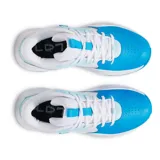 Championes de básquet Under Armour Lockdown 7, color blanco con detalles en celeste.