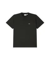 Remera negra de algodón con logo Obey bordado en blanco en el pecho y etiqueta con logo en la manga.