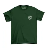 Remera negra de algodón con estampado blanco del logo de Blink 182 en el pecho.