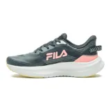 Championes de running Fila Racer Sky Champion para mujer, color gris oscuro con detalles en blanco y rosa. Capellada de malla transpirable, entresuela de EVA y suela de goma.