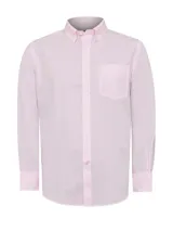 Camisa de hombre RKF Cityscape, de manga larga, corte regular y cuello americano abotonado. Diseño a cuadros pequeños en tonos blanco y celeste.