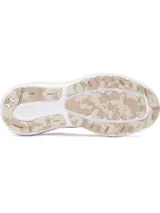 Championes Under Armour Charged Rogue 5 color beige con suela blanca, ideales para running.