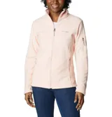 Campera polar Columbia Fast Trek II Jacket, color celeste, con cierre frontal completo, cuello alto y bolsillos laterales con cierre.