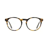 Anteojos de eco acetato con forma redonda, con armazón carey.