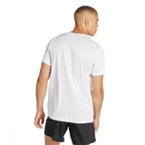 Remera de running Adidas, color blanco con logo de la marca en negro.