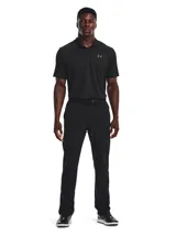 Remera polo Under Armour Matchplay para hombre, color gris jaspeado con logo negro en el pecho.
