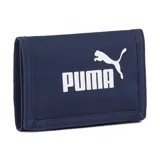 Billetera Puma Phase azul marino con logo de Puma en blanco.