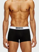 Pack de tres bóxers Diesel de algodón color gris con cintura elástica gris con logo de la marca en blanco.