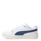 Championes Puma Park Life Style Easy, color negro con detalles en blanco y suela blanca. Zapatillas de cuero sintético con cordones.