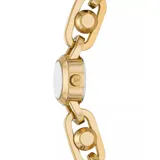 Reloj Michael Kors para mujer, modelo Mini Astor Link, con caja y brazalete de acero dorado.