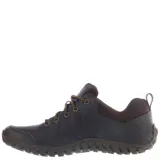 Zapatos Caterpillar Casual Instruct de hombre, color marrón café, con cordones y logo CAT amarillo en el lateral.