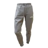 Pantalón de jogging gris con cintura elastizada y cordón ajustable. Logo de Umbro estampado en la pierna izquierda.