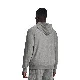 Buzo gris con capucha y cordones negros, con logo de Under Armour estampado en blanco en el pecho.