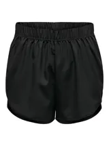 Short deportivo negro de corte holgado con cintura elástica.
