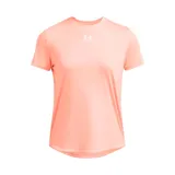 Remera deportiva negra de mujer con logo blanco en el pecho.