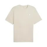 Remera color crema de corte holgado con cuello redondo y logo de Puma estampado en el pecho.
