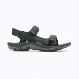 Sandalias de senderismo Merrell Huntington Sport, color negro, con ajuste de velcro en la parte superior y posterior.