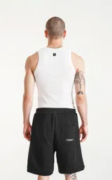 Musculosa blanca de tela Morley con corte slim-fit.
