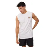 Musculosa blanca de algodón con logo estampado en el pecho.