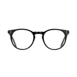 Anteojos de eco acetato negros, de forma redonda.