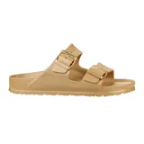 Sandalias Birkenstock Arizona EVA color dorado, con dos correas ajustables y plantilla anatómica.