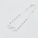 Pulsera de plata 925 con cadena de eslabones y dije de infinito.