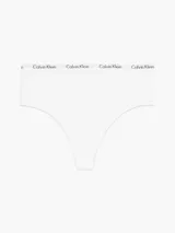 Colaless blanco de cintura alta Calvin Klein, confeccionado en microfibra elástica con logo en la cintura.