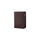 Tarjetero de cuero premium pulido, con gran capacidad para tarjetas.